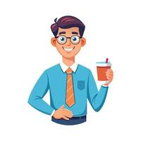 Teacher Using Coffee to Share Insights vector