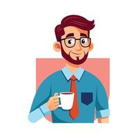 Instructor Holding Coffee While Sharing Knowledge vector