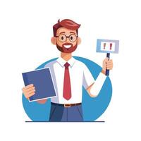 Educator Explaining with Debate Cue Card vector