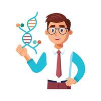 Instructor Presenting DNA Model in Science Class vector