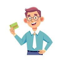 Dynamic Instructor Showcasing Flashcard for Teaching vector