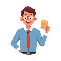 Educator Using Flashcard in Classroom Interaction vector