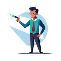 Educator Using Flashlight for Engaging Classroom Activities vector