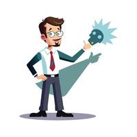 Instructor Showcasing Flashlight for Teaching Purposes vector