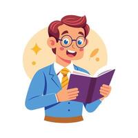Teacher Discussing History Book in Educational Setting vector