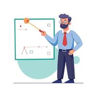 Creative Educator Using Laser Pointer in Class vector
