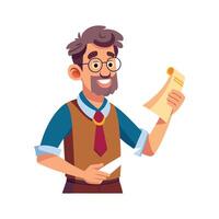 Creative Educator Highlighting History Scroll for Class vector