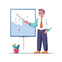 Inspiring Teacher Showcasing Laser Pointer for Teaching vector