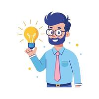 Creative Educator Highlighting Light Bulb in Class vector