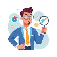 Creative Educator Highlighting Magnifying Glass for Teaching vector