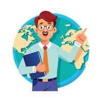 Dynamic Educator Using World Map in Class vector