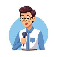 Creative Educator Highlighting Microphone for Class Hosting vector