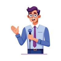 Dynamic Educator Using Microphone for Presenting vector