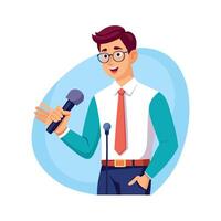 Creative Educator Highlighting Microphone for Presenting vector
