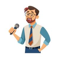Dynamic Educator Showcasing Microphone for Teaching vector