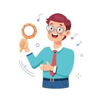 Teacher Using Music Instrument for Engaging Lessons vector