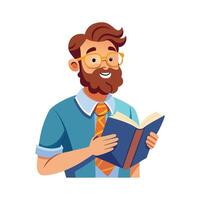 Creative Educator Showcasing Mythology Book in Class vector