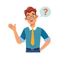Instructor Asking Questions with Open Palm vector