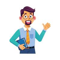 Creative Educator Highlighting Notepad with Gestures vector