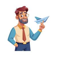 Dynamic Educator Using Folded Paper Airplane for Class vector