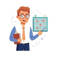 Inspiring Teacher Showcasing Physics Formula Chart for Learning vector