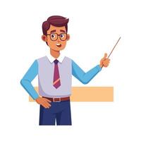 Dynamic Educator Showcasing Pointer Stick in Class vector