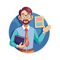 Creative Educator Highlighting Pop Culture Reference for Teaching vector