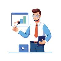 Teacher Using Remote Control for Presentation vector