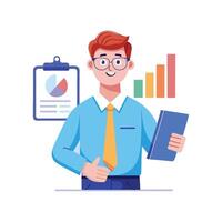 Dynamic Educator Using Report for Class Presentations vector