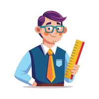 Dynamic Educator Showcasing Ruler for Teaching vector