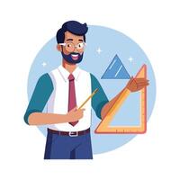 Creative Educator Highlighting Ruler for Geometry Teaching vector