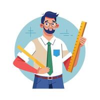 Creative Educator Highlighting Ruler for Measurement Teaching vector