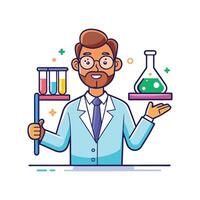 Creative Educator Highlighting Test Tubes for Science vector