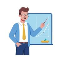 Teacher Using Smartboard Pen for Interactive Learning vector