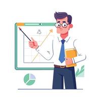 Dynamic Educator Showcasing Smartboard Pen in Class vector