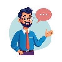 Teacher Using Speech Bubble Prop for Engagement vector