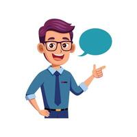 Teacher Using Speech Bubble for Emphasis in Class vector