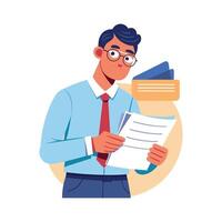 Teacher Evaluating Assignments for Improvement vector