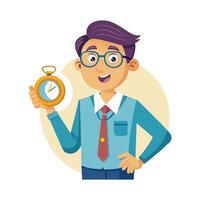 Teacher Explaining Concepts with Time Management vector