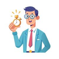 Teacher Using Stopwatch to Enhance Lessons vector