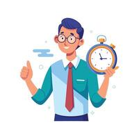 Educator Using Timer for Effective Teaching vector