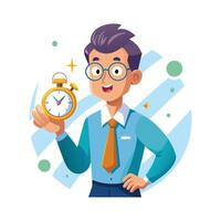 Educator Effectively Explaining with Time Control vector