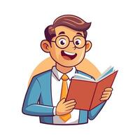 Instructor Using Storybook to Inspire Students vector