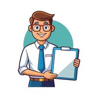 Instructor Smiling with Whiteboard Marker vector