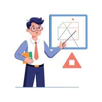 Male Teacher Explaining Material with Marker vector