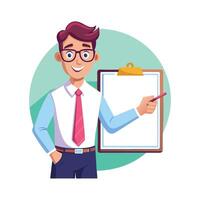 Educator Using Marker While Smiling vector