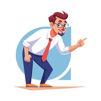 Instructor Emphasizing Points While Leaning vector