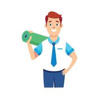 Educator Using Yoga Mat in Teaching vector