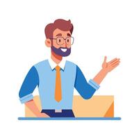Instructor Featuring Leaning Position for Emphasis vector