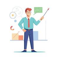 Teacher Featuring Chart During Instruction vector